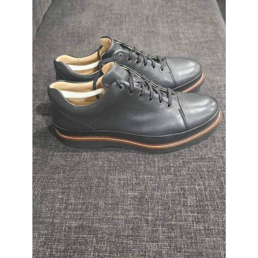Samuel Hubbard DressFast Black Leather Dress Sneakers Men's 12 Extra Wide NWOT